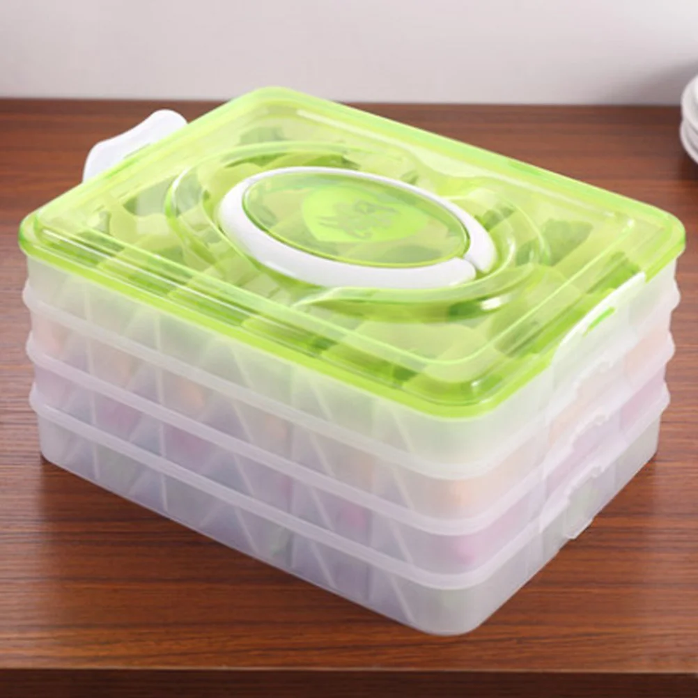 18 Compartment Dumpling Storage Box Eco Friendly PP Leakproof Portable 4 Layer Buckle Clasp Easy Carry Kitchen for Refrigerator