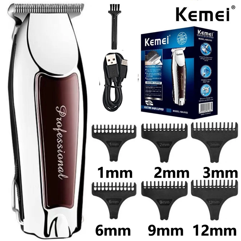 

Kemei Professional Hair Cutting Machine Electric Hair Trimmers Beard Shaver For Men USB Rechargeable Haircut Barber KM-9163