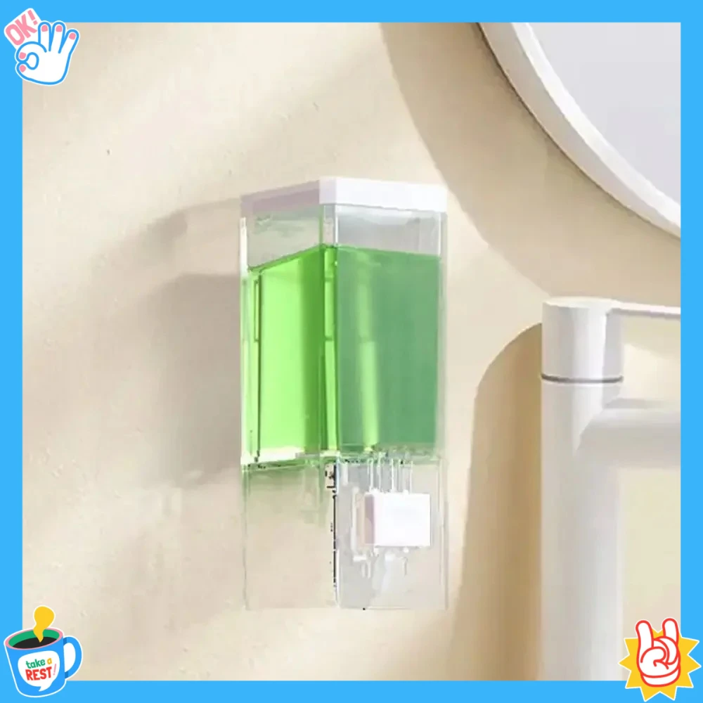 

Non Perforated Manual Press Soap Dispenser Wall Mounted Traceless Disinfectant Bottle Bathroom Transparent Soap Dispenser