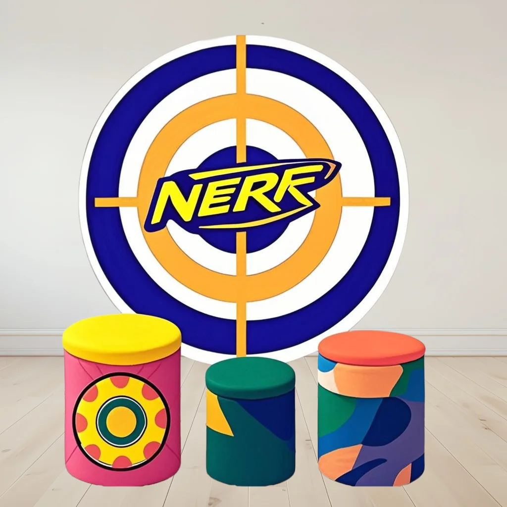 

Hasbro Nerf чехол для цилиндра для стрельбы, круглый фотофон для детского душа, реквизит для дня рождения, десертный стол, фон для фотосъемки