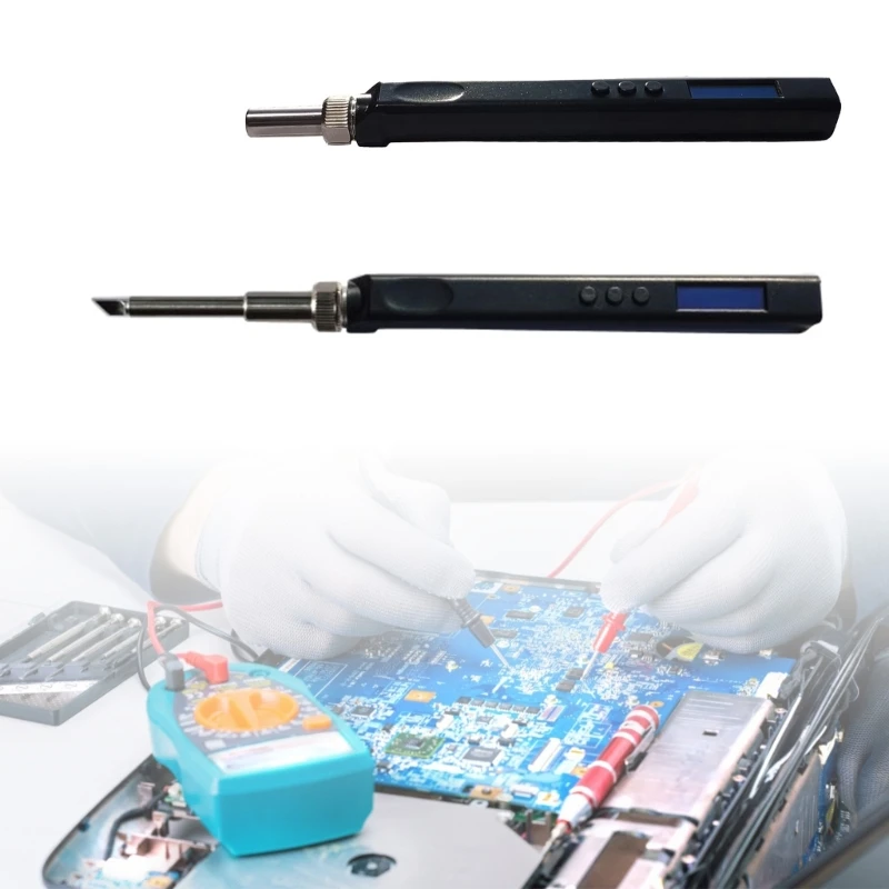 Mini Electric Soldering Iron Kit T12 Output Power 65W, Adjustable Temperature 200℃-450℃, Programmable, OLED Display