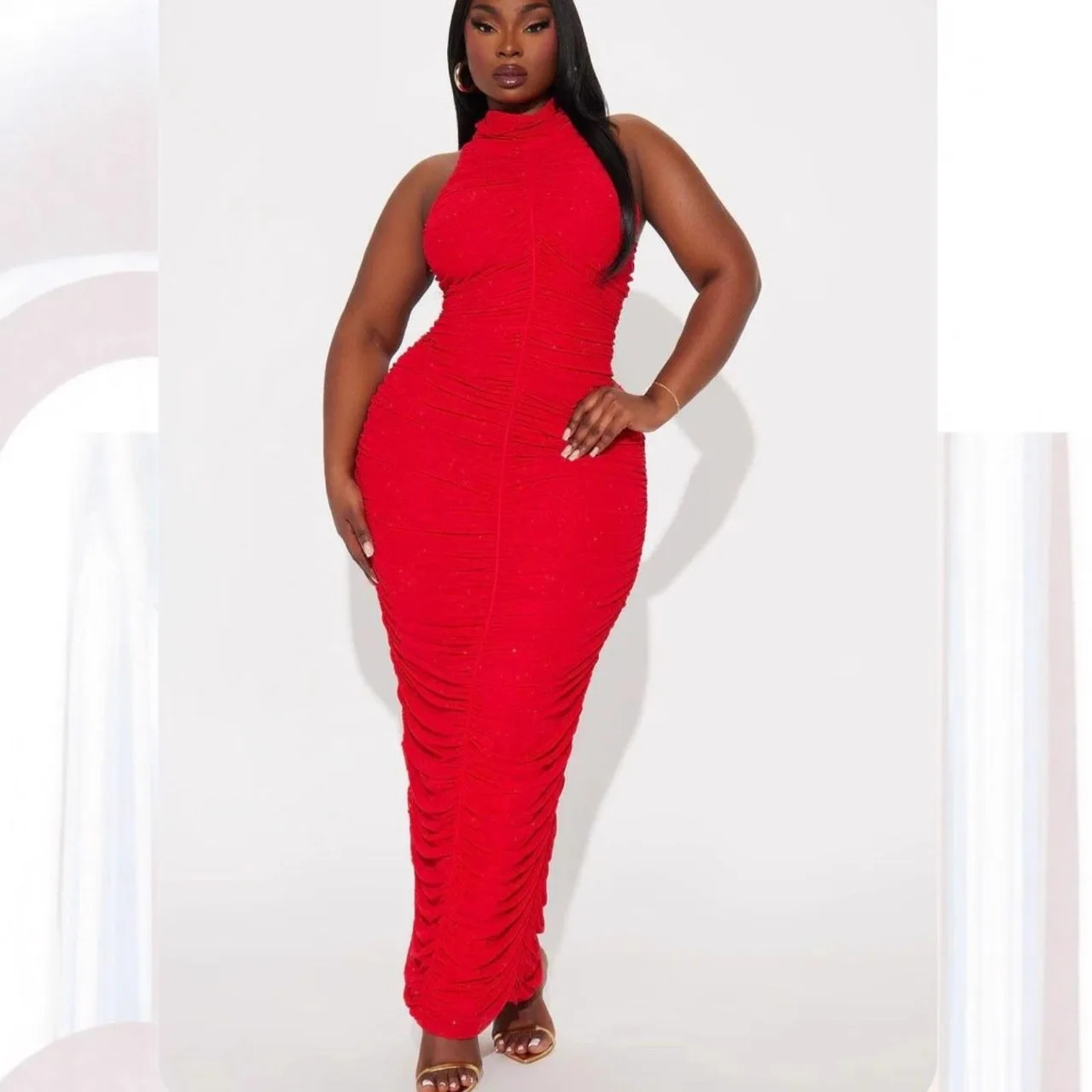 

Dashiki Africa Clothing Spring Summer 2026 African Sleeveless Red Polyester Party Evening Long Maxi Dresses Gowns Ankara Dresses