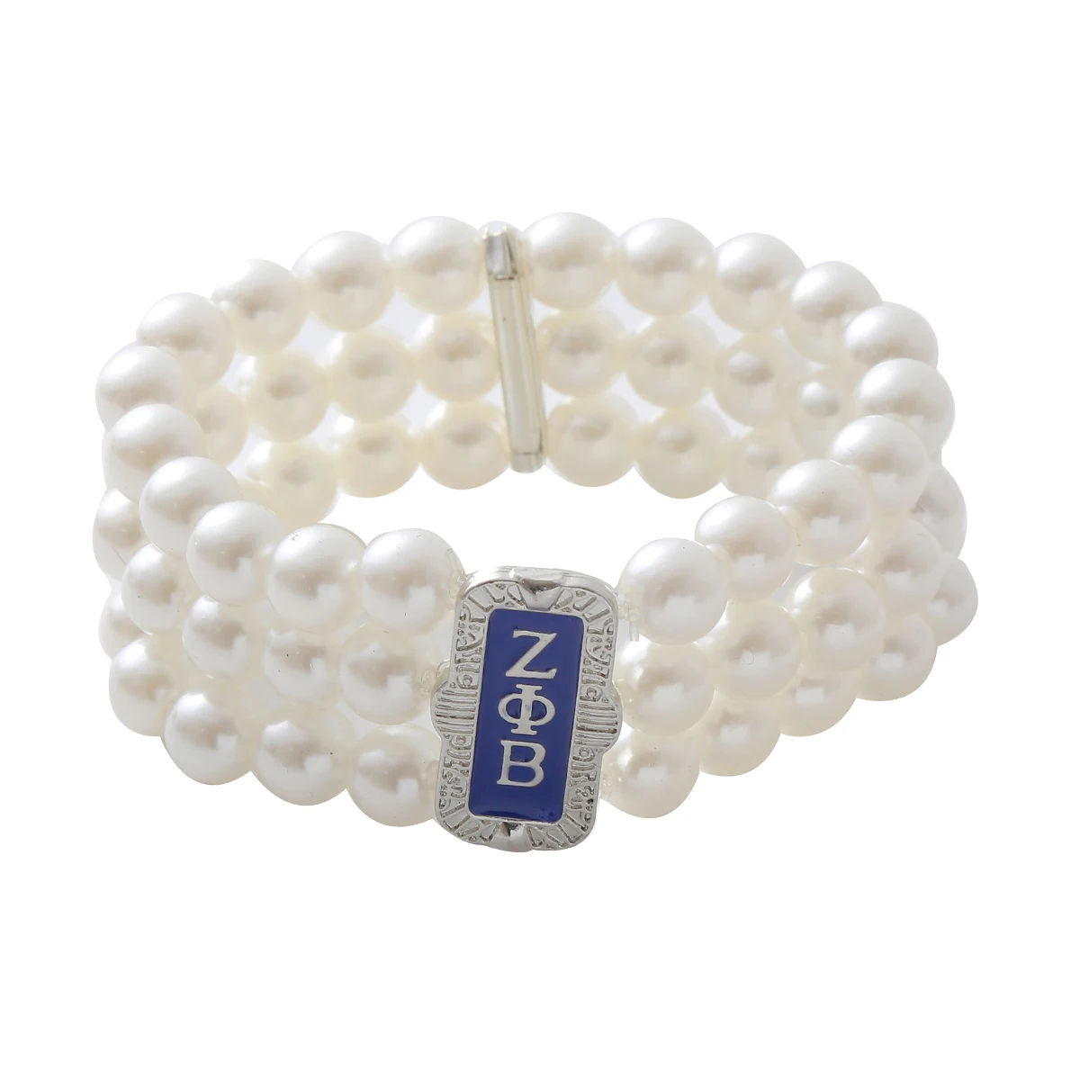 Sorority Zeta Phi Beta pulseras elásticas ajustables, cadena de perlas, ZPB letras griegas, regalos para miembros de mujeres, joyería