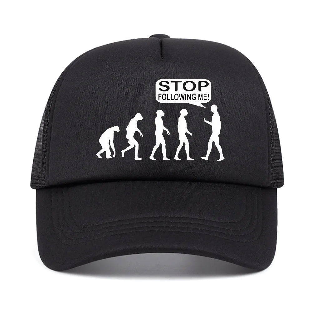 stop following me Humor baseball cap Fashion Men Women Adjustable visor hat cool mesh breathable Snapback Hats
