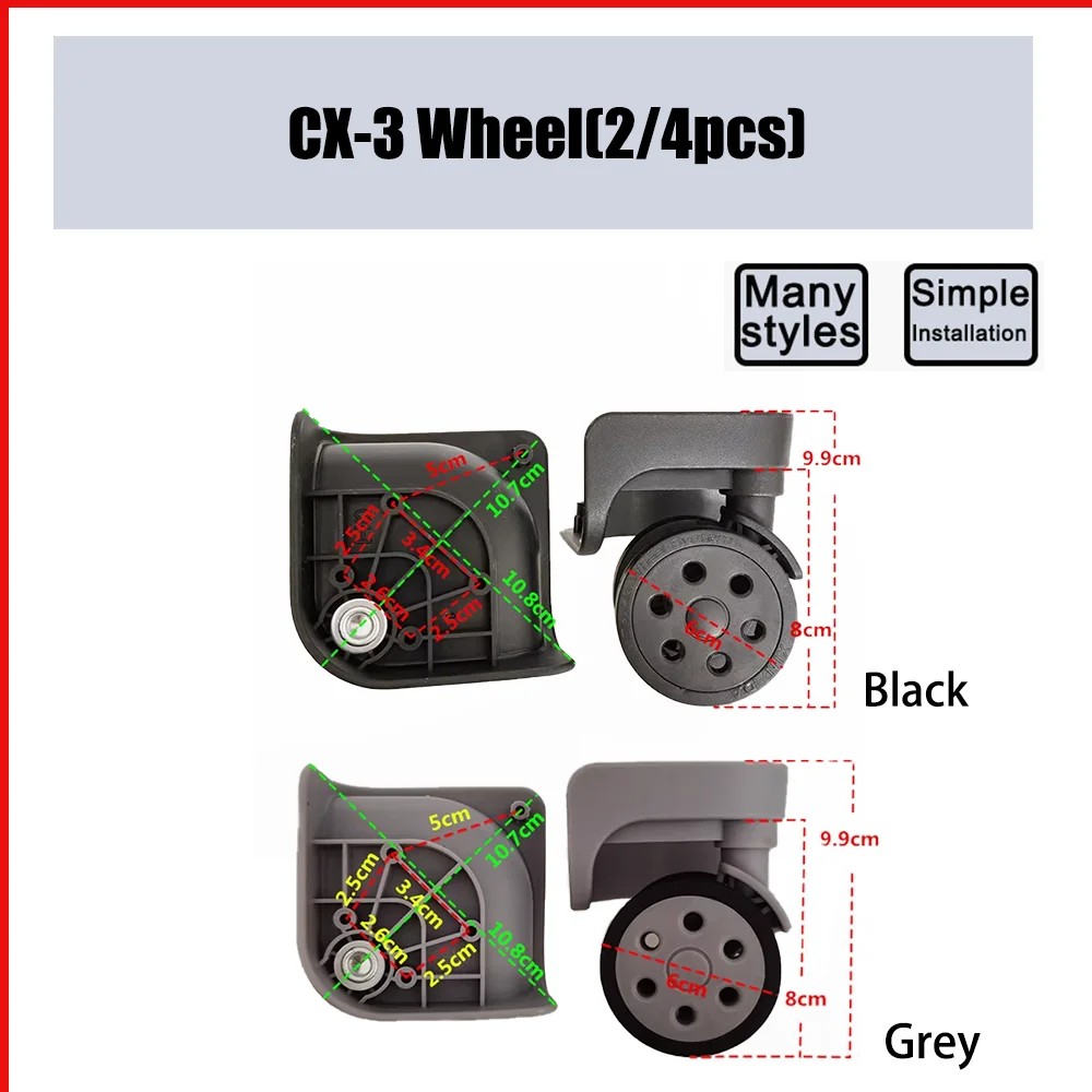 

Suitable CX-3 Trolley Case Wheel Pulley Sliding Universal Luggage Wheel Silent Smooth Wear-resistant Accessories Caster Wheels