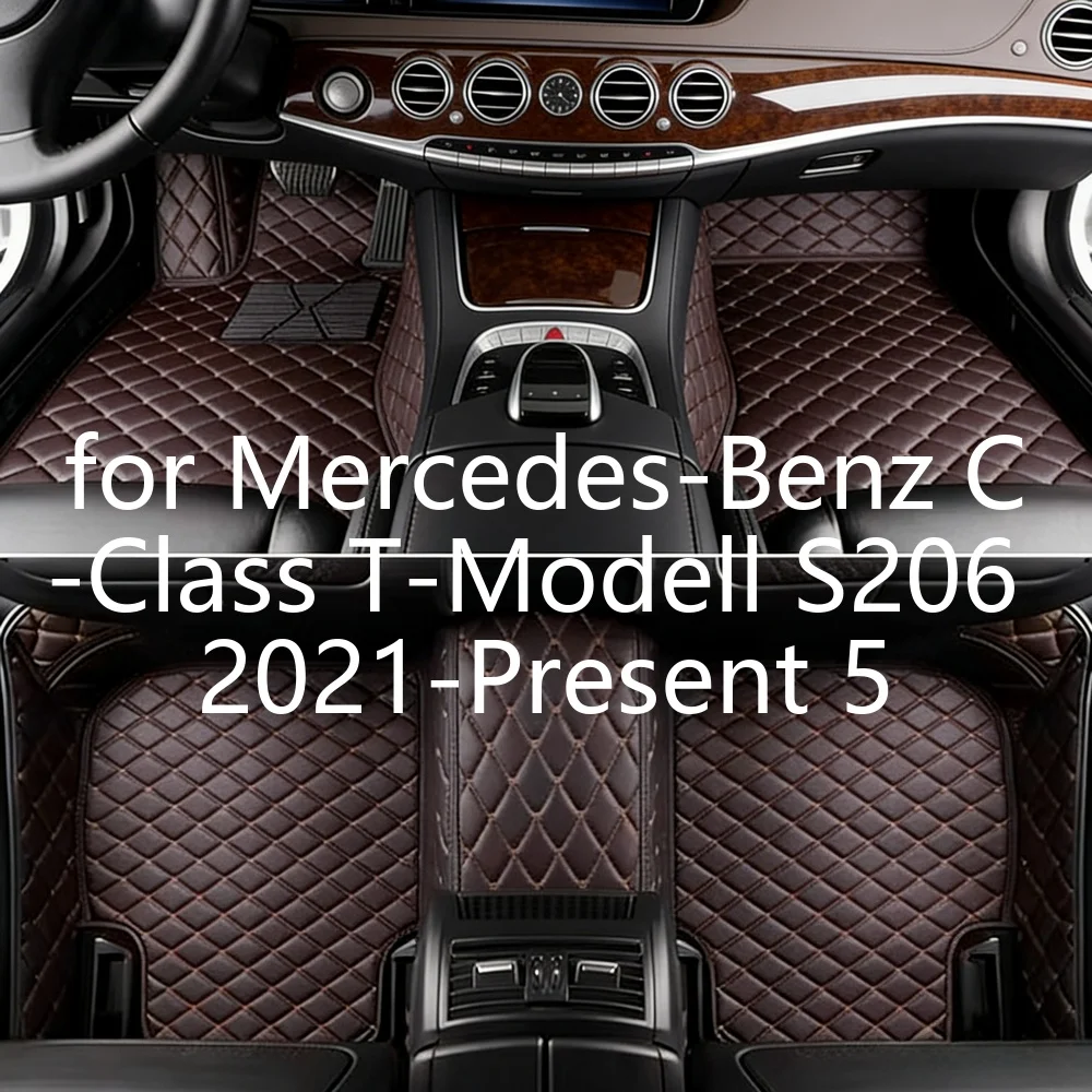 3D-Vollumfassende, individuell angepasste Fußmatten für Mercedes-Benz C-Klasse T-Modell S206 2021–heute, 5-Sitzer, TPE, verschleißfest, wasserdicht, EV-Auto-Innenraum-Fußmatten 2G442