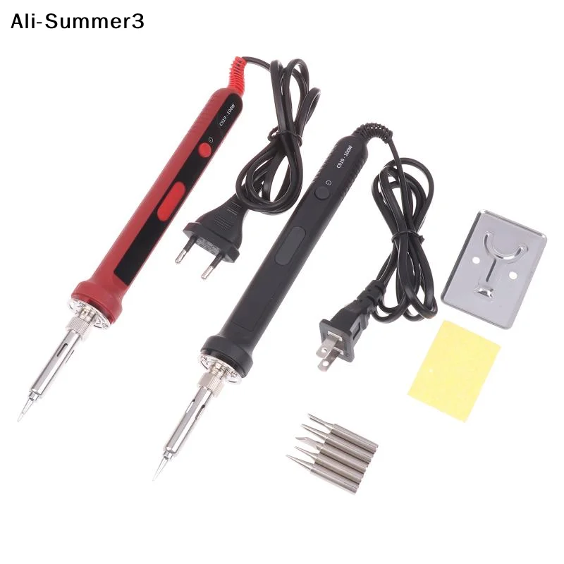 【YS3】100W Digital Electric Soldering Iron Kit Set 220V Temperature Adjustable Welding Tool Ceramic Heater Soldering Tips Rework