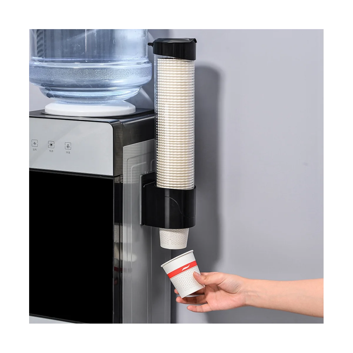 Bekerverdeler en pull-type bekerhouder is geschikt voor opgerolde bekers met platte bodem en een bekeropening van 5-7,5 cm