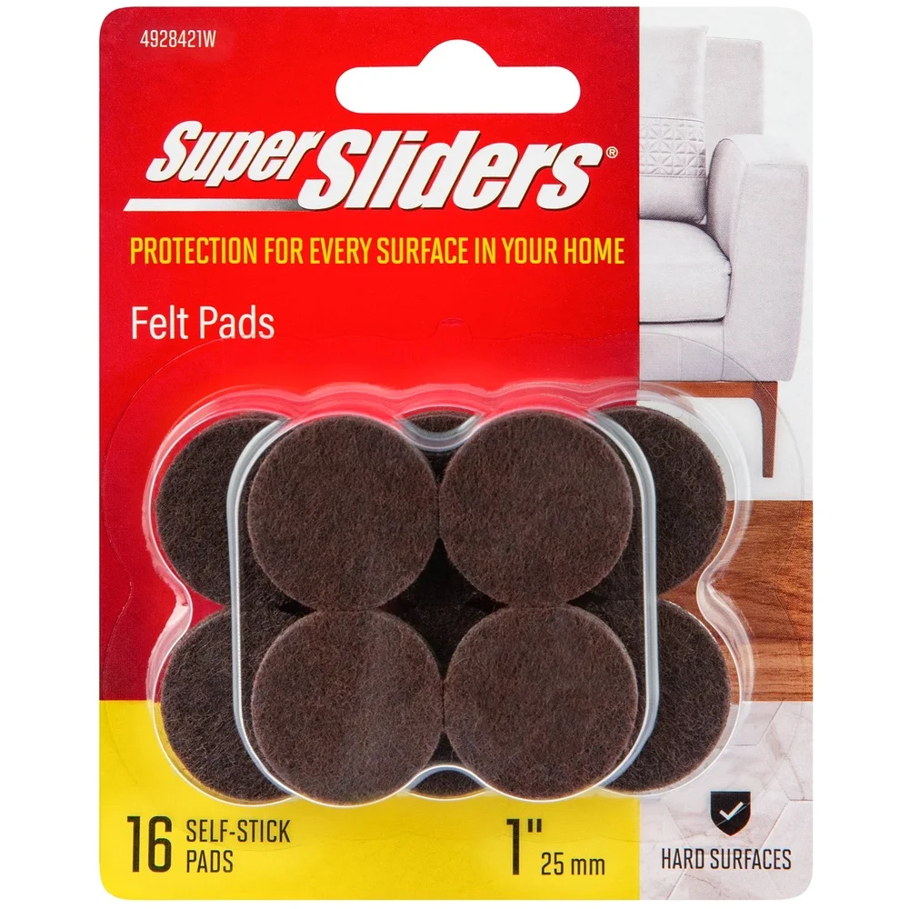 16 Pack Self Stick Felt Furniture Pads Hardwood Tile Laminate Vinyl Floor Protection Easy Install Heavy Duty Indoor Use