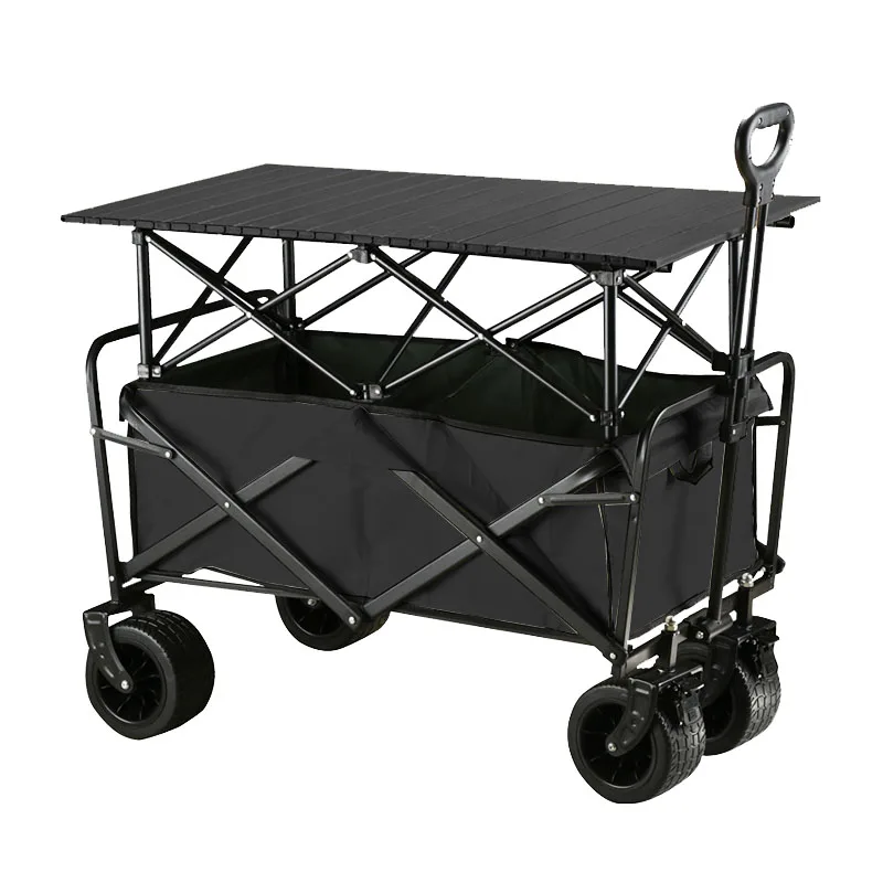 

Factory-Direct Wholesale Folding Wagons Cart Portable and Collapsible Outdoor Cart Trolley Table Ideal for Camping Picnic