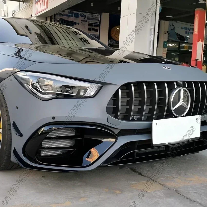 For Mercedes Benz CLA C118 CLA45 AMG 2020-2023 Car Front Bumper Side Spoiler Splitter Fog Lamp Grille Canards Vents Body Kit view 2