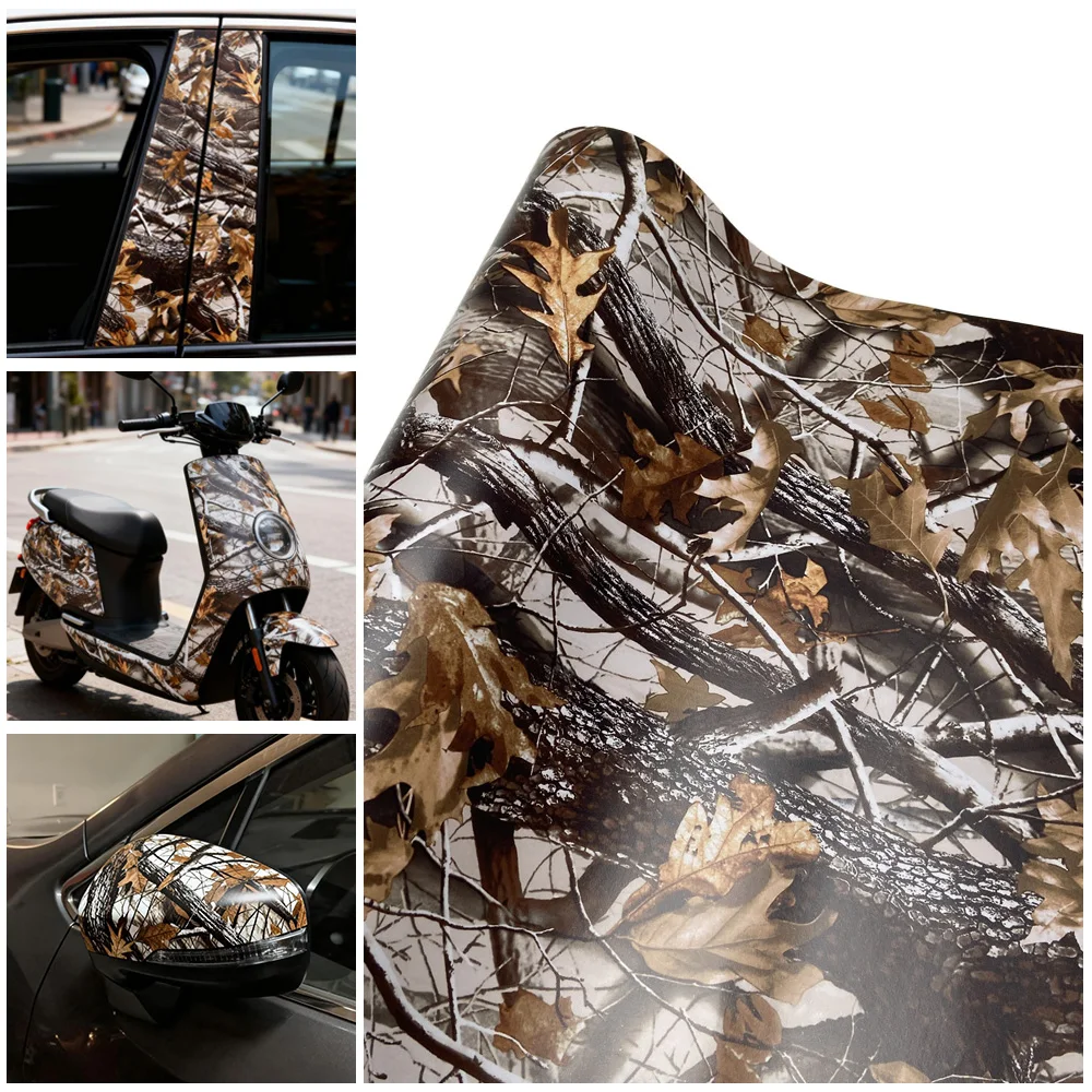 

Dried Tree Forest Camo Vinyl Wraps Self Adhesive Film for Car Motorcycle Decal Wrapping with Air Release