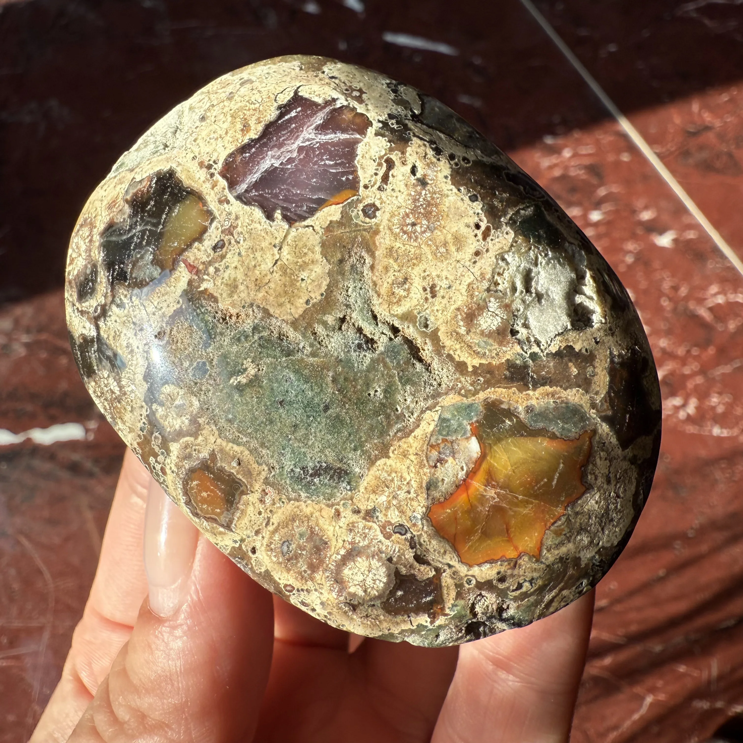 Pierre de guérison Reiki en cristal de pierre de palmier de jaspe naturel