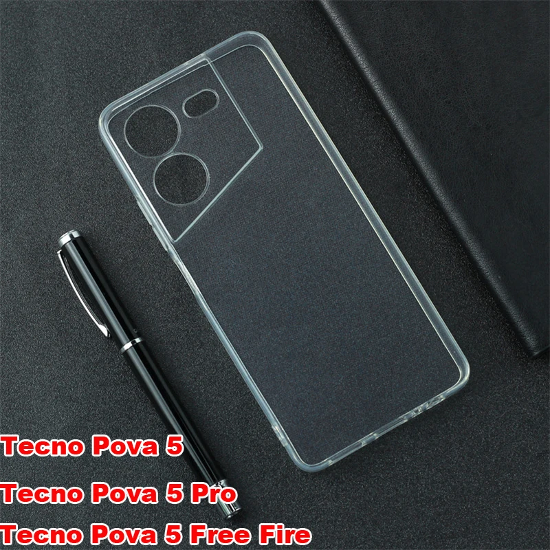 Case For Tecno Pova 5 Pro Case Silicone Soft TPU Cover For Tecno Pova 5 Pro LH8n Phone Case For Tecno Pova 5 Free Fire LH7n Etui