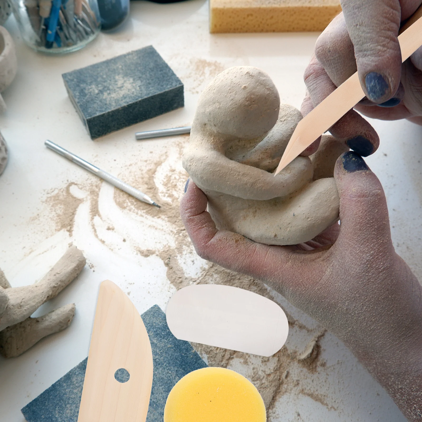 

2 set Ribbon Sculpting Set Clay Sculpting Tools For Carving Modeling Smoothing Ceramic Art Supplies Polymer Clay Tools