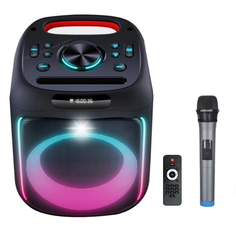 

1000W Peak 6.5-inch Stereo Portable Professional Wireless Speakers Outdoor Dj Bluetooth Party Karaoke Subwoofer With LED Light