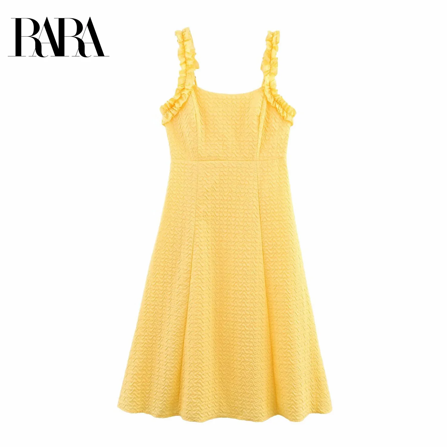 

RARA2025 Summer New Women's Clothing European and American Style Fashion Temperament Texture Irregular Printed Suspender Dress