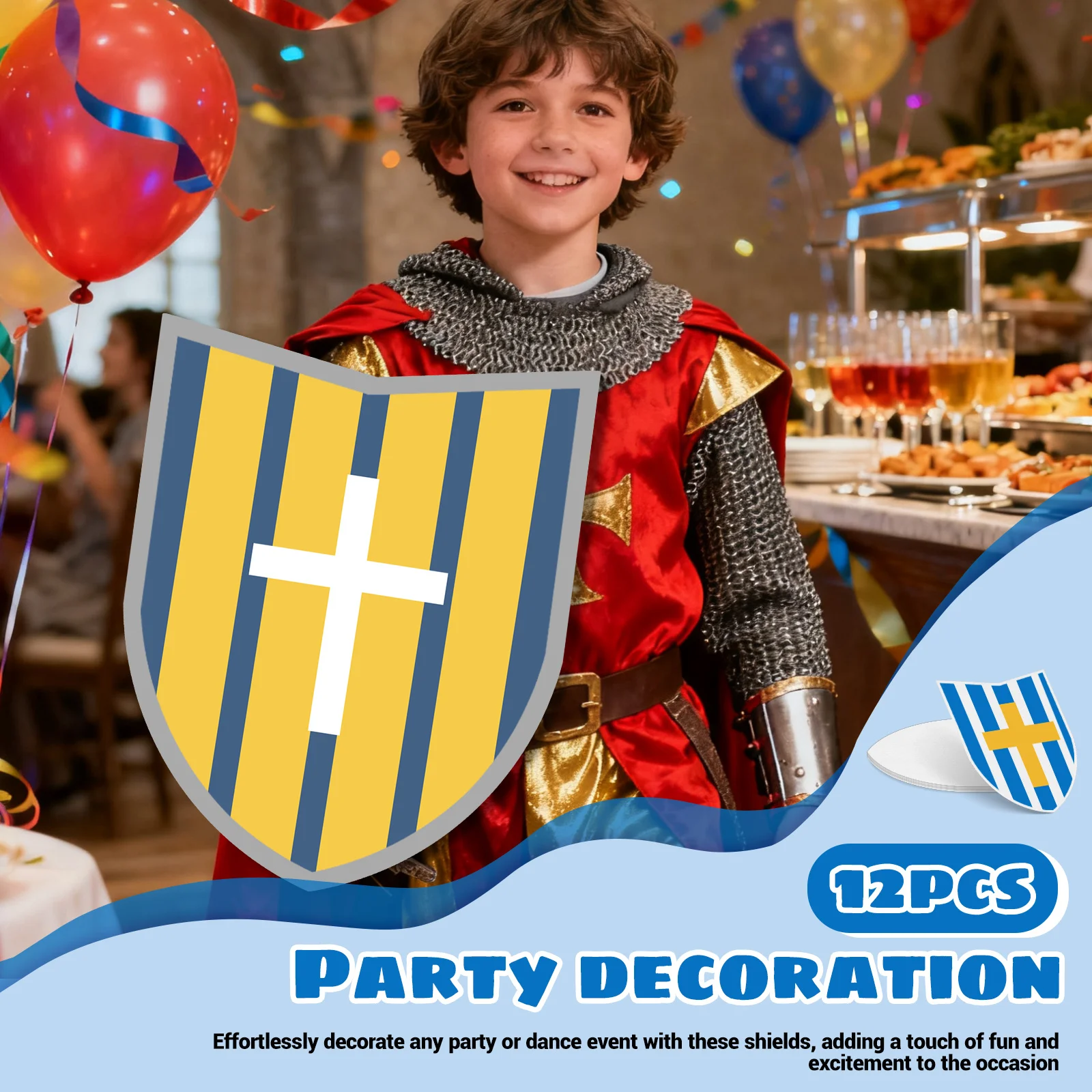 소년들을 위한 DIY 빈 플레이 쉴드 1세트 중세 파티 게임 공예 어린이 쉴드 소품 재미있는 창의적 활동 종이 공예