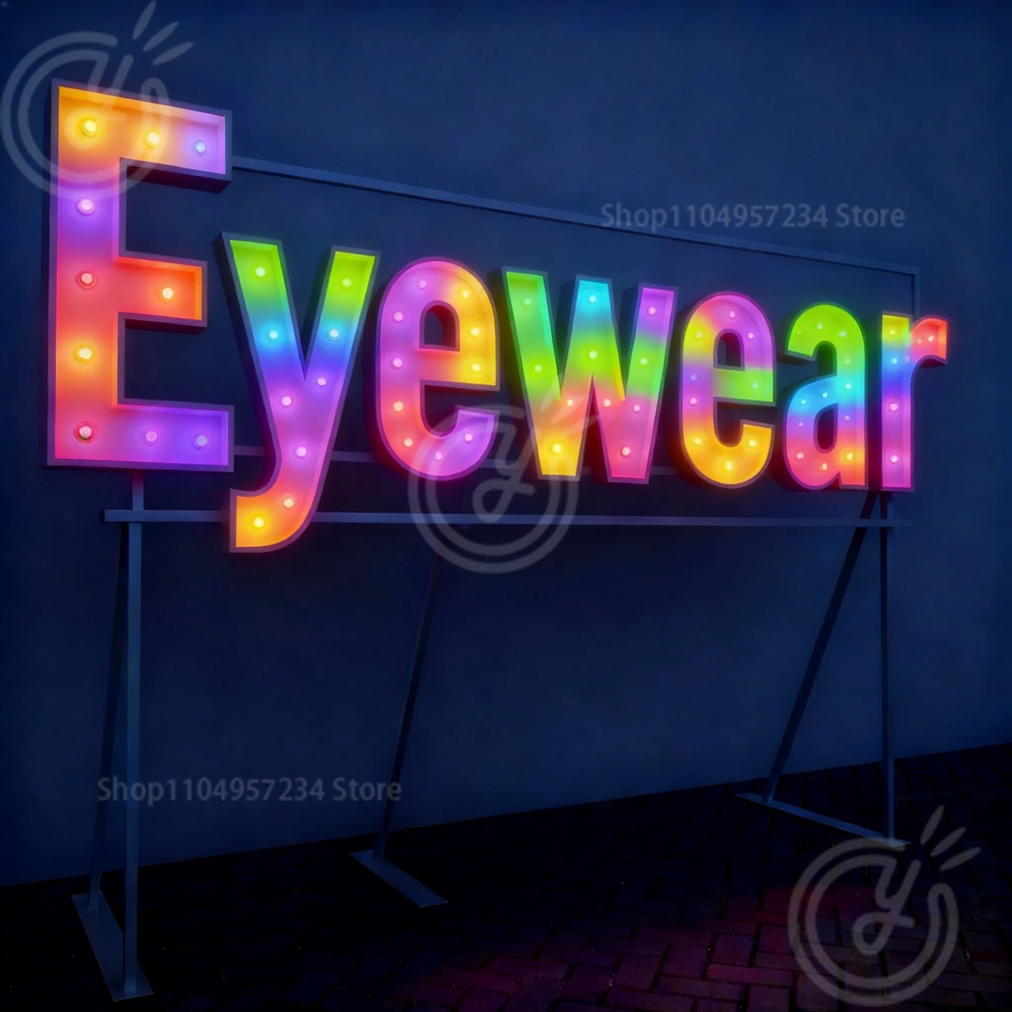LED Light Up Alphabet Marquee Signs, Custom Words & Phrases, Multi‑Color Indoor Outdoor Decor for Apex Eyewear Store Event