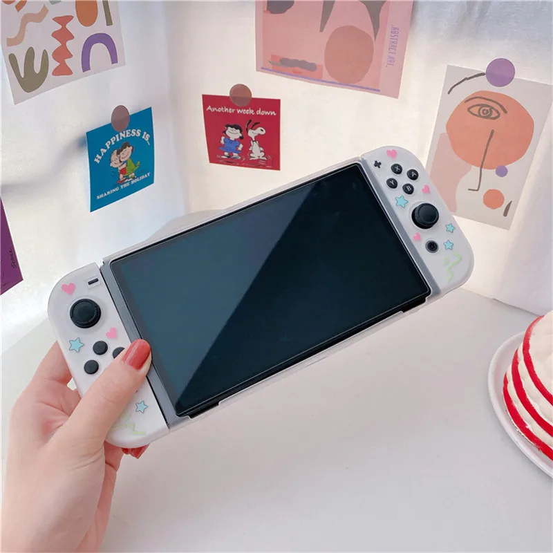 Disney Stitch Soft Case Charging Dock Station Cover Protective Shell for Nintendo Switch Oled NS Console Crystal Protector Skin