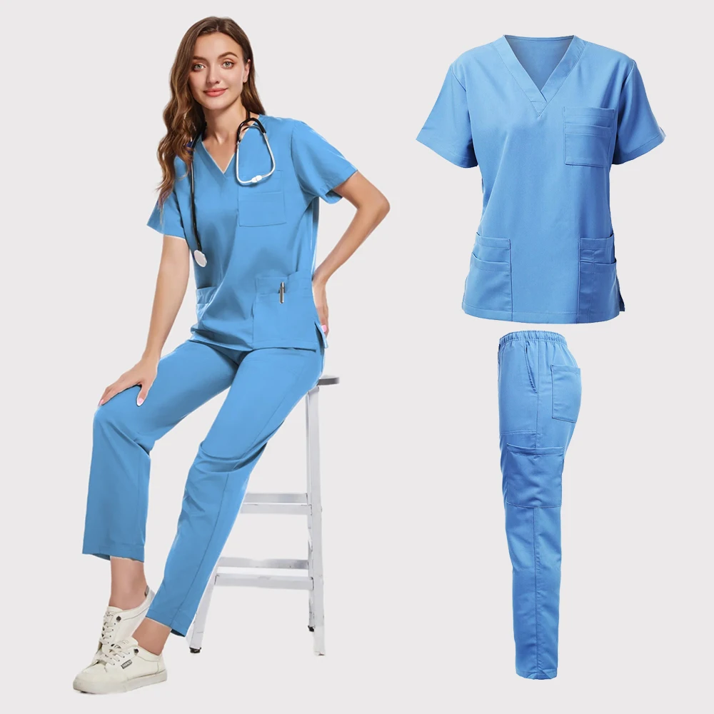 Groothandelsprijs Arts Verpleegkundige Scrubs Set Medische Uniformen Vrouwen Jogger Set Ziekenhuis Accessoires Operatiekamer Chirurgische Werkkleding