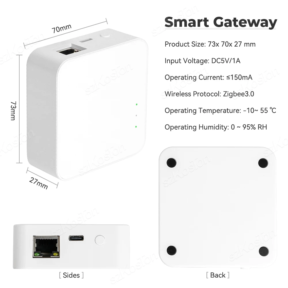 Tuya ZigBee 3.0 Wired Gateway Hub Smart Home Bridge Voice Control Smart Life APP Remote Control Work with Alexa Google Assistant