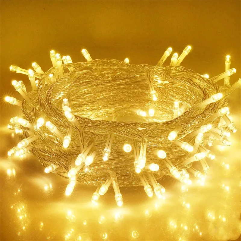 Lampada LED impermeabile per esterni 8 modalità flash 200LED 20M Natale Festa di nozze Ghirlanda Decorazione Luce AC 220V