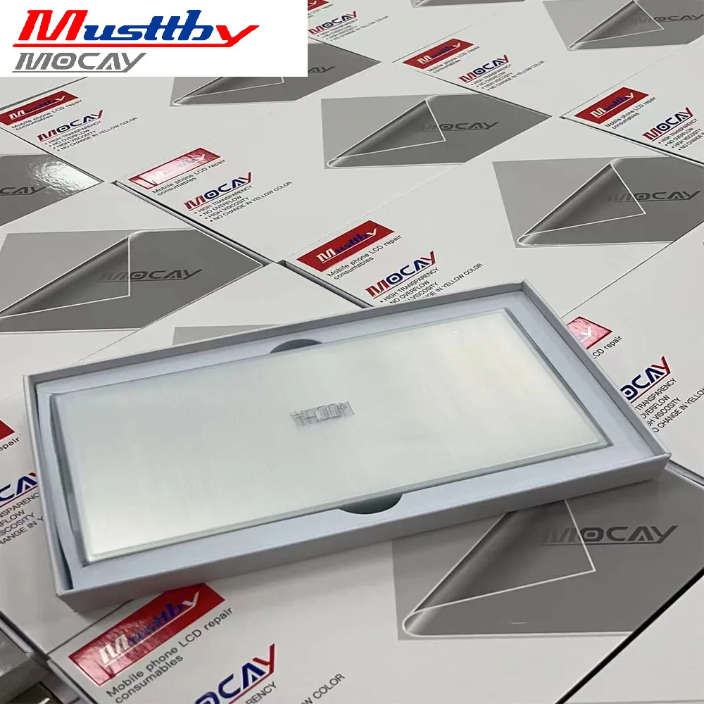 Musttby 50pc Full OEM Optical Clear Adhesive OCA Glue Sheets For iPhone 15 14 13 Pro max LCD Screen Outer Glass Laminating Film