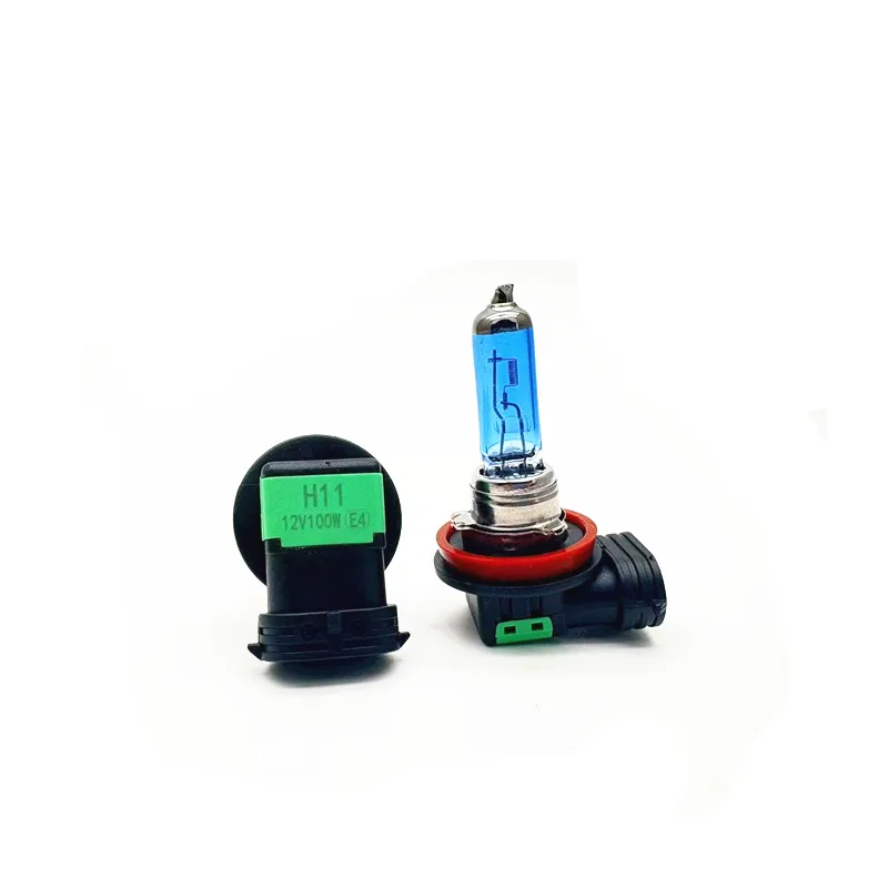 

2Pcs H11 Car Light Hi/Lo Halogen Headlight Beam Platinum plated head 12V 100W Super White Bulb Fog Halogen Bulb