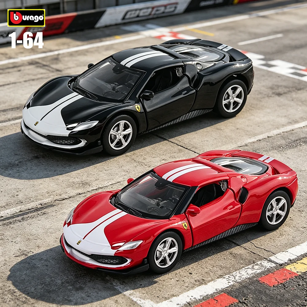 Bburago 1:64 FERRARI 296 GTB ASSETTO FIORANO Purosangue, Serie de Modelos de Autos, Juguete de Regalo de Navidad para Niños
