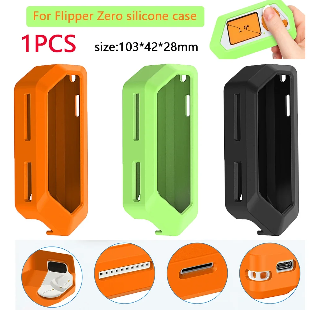 

Flipper Zero Silicone Case Shockproof Anti-Drop Protective Cover Soft Portable Gaming Case for Flipper Zero Device Accessories