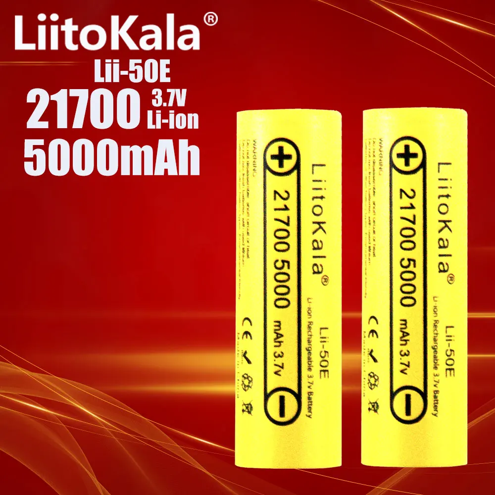 LiitoKala 21700 5000mA Li-ion Battery 3.7V Discharger 35A Power battery E-tools Battery