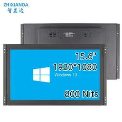 15.6 Inch1920*1080 Open Frame Monitor 800 Nits Sunlight Readable Capacitive Touch Industrial DIsplay With VGA HDMI USB Interface