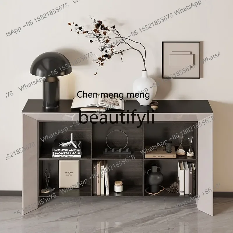 2003Italian door cabinet entry rock slab end view table against the wall narrow side table living room partition cabinet