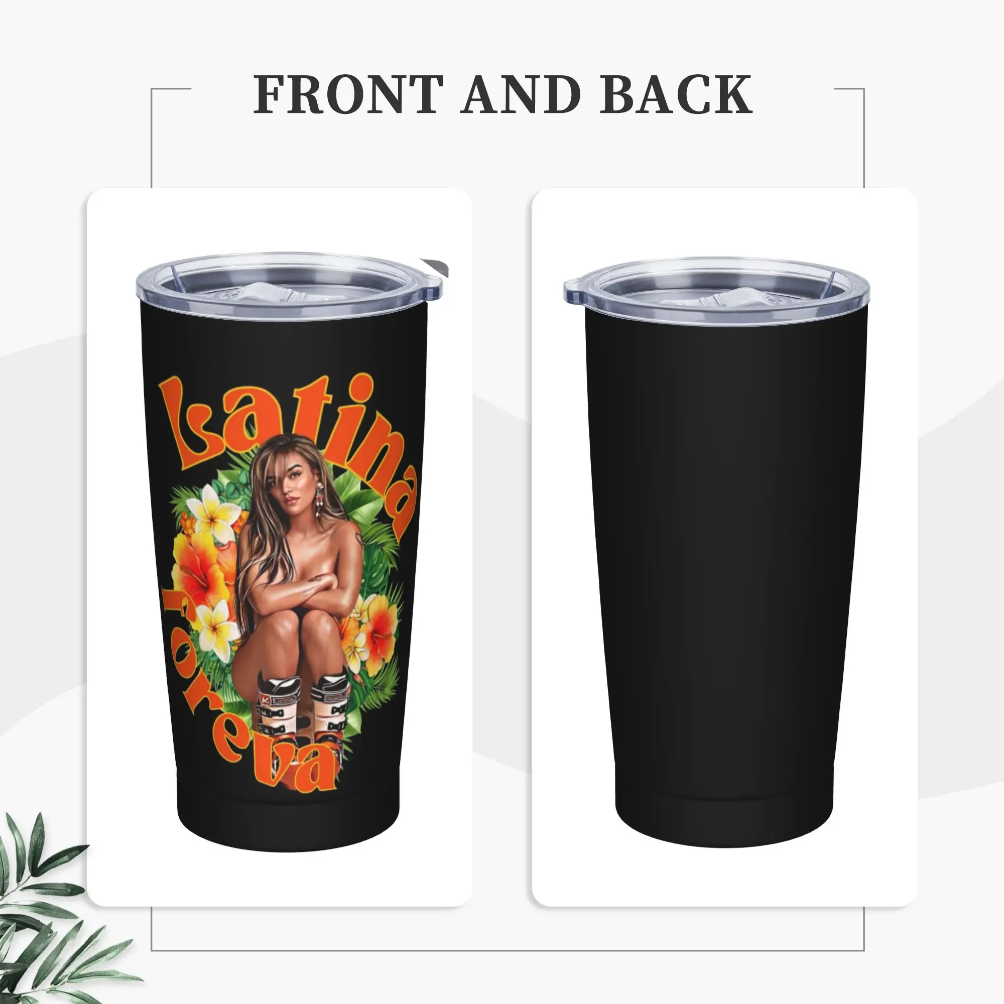 Stainless Steel Tumbler Latina Forever  Bichota Season Thermal Mug Karol G Insulated Hot Drinks Car Mugs Beach Water Bottle