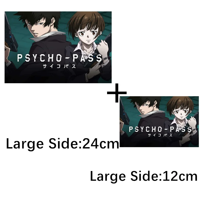 แผ่นปะสติกเกอร์ความร้อนสำหรับเสื้อผ้า sycho PASS Shinya kogami การถ่ายเทความร้อนสำหรับผู้ชายเสื้อยืดมีฮู้ดอุปกรณ์เสื้อผ้า DIY