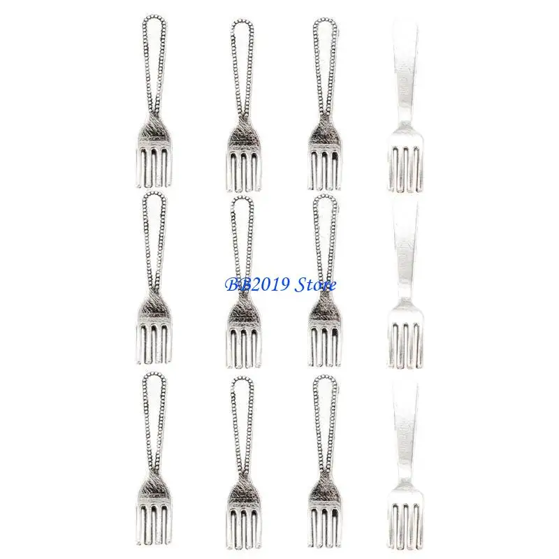 

Q0KB Girls Tableware Spoon Fork Pretend-Play Kid Dinnerware Kitchen Cutlery