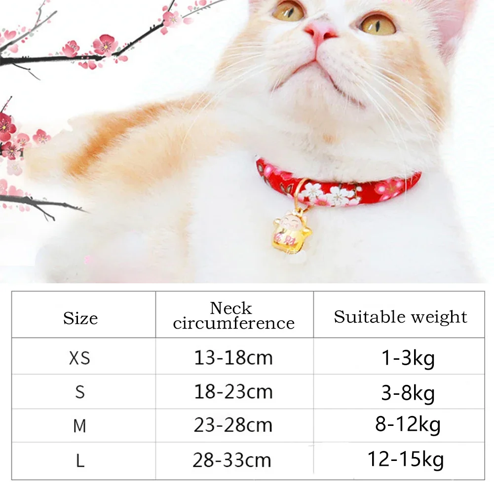 Japanese Style Pet Collar Dress Adjustable Necklace Cartoon Bell Handmade Jewelry Pet Cats Dogs Collar Accessories Pet Supplies