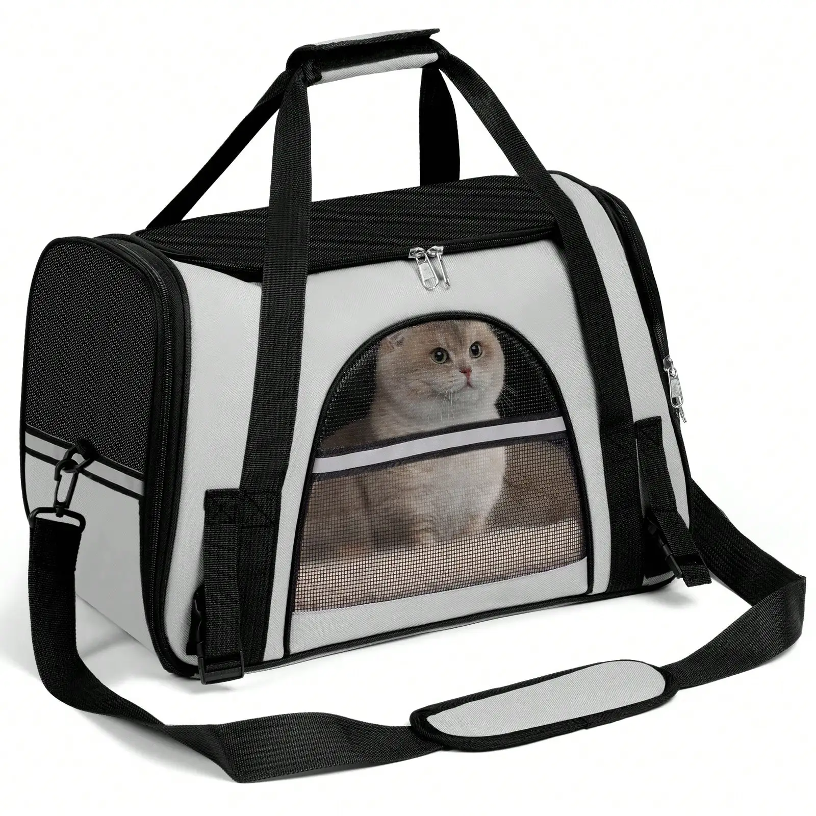 

Secure Zipper Anti-Escape Pet Backpack, Ventilated Foldable Airline/Car Approved