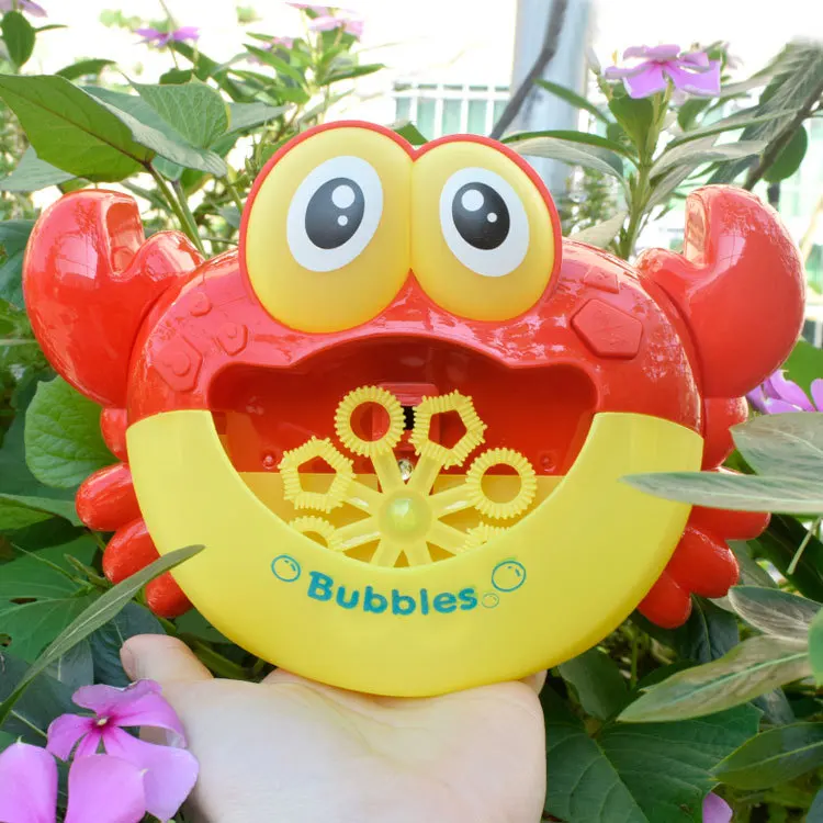 Outdoor Bubble machine Blower gun Frog Crabs Baby kids Bath Maker Swimming Bathtub Soap Water Toys for Children With Music