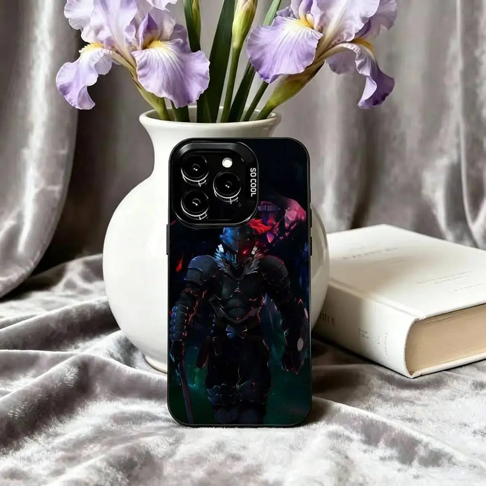G-Goblin S-Slayer Anime Phone Case For iPhone 17,16,15,14,13,12,11 Plus,Pro Max,XS,Colored Silver Plated Inside Cover