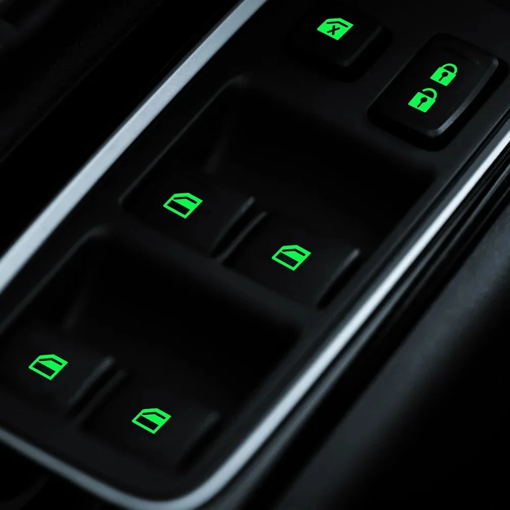 

Car window button luminous sticker lift switch night fluorescent sticker car interior sticker car accessories tools