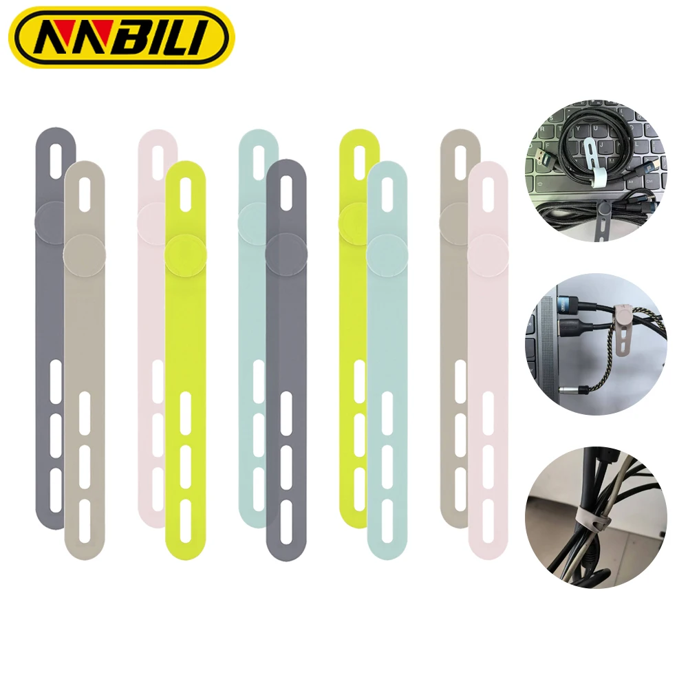 NNBILI 5PCS Reusable Cable Organizer Earphone Clip Charger Cord Management 3 Hole Line Storge Holder Line Bobbin Winder Straps ﻿