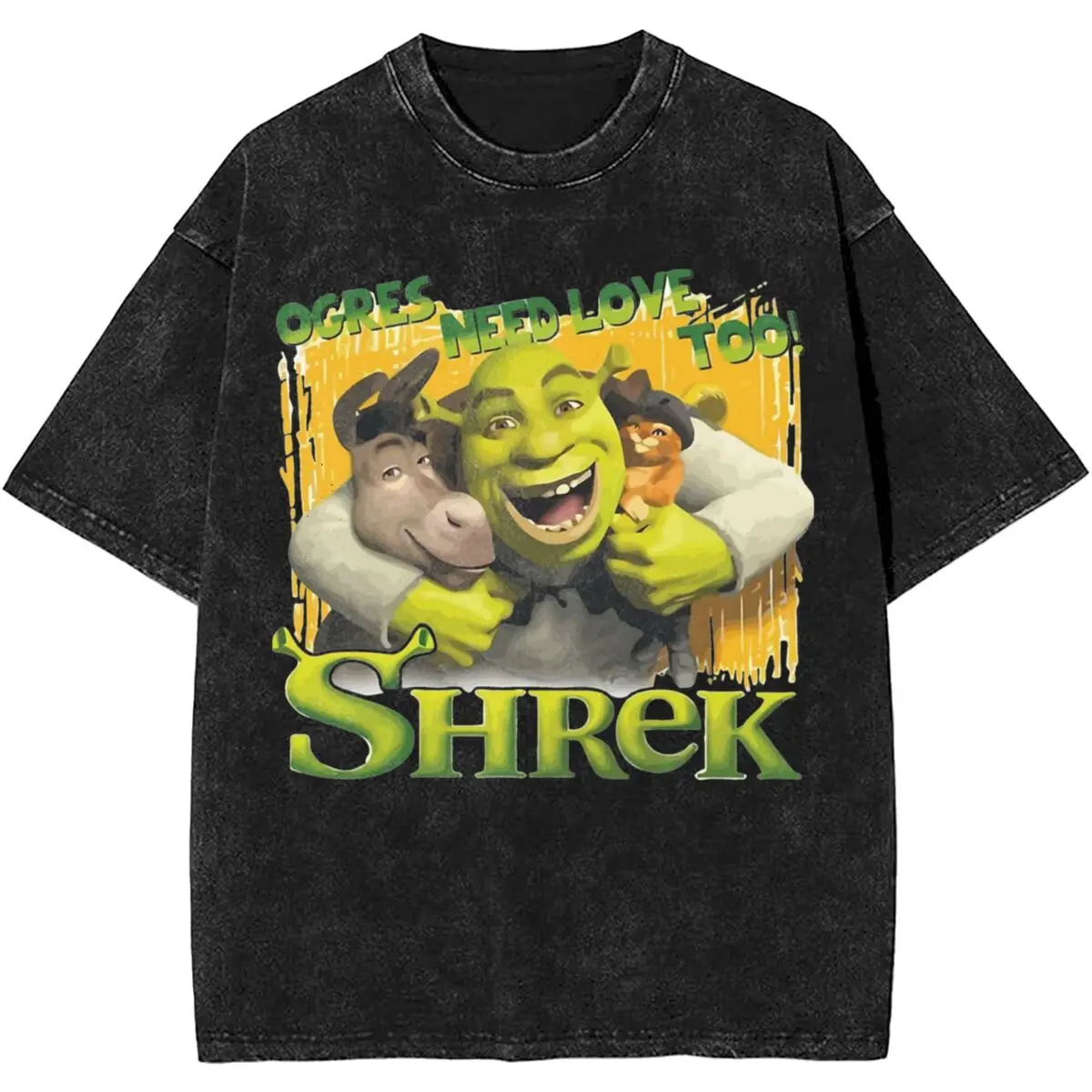 Graphic Printed Sexy Shreks Meme Face Shirt Merch Men Women Funny Cartoon Tee Shirts Street Washed T-shirts