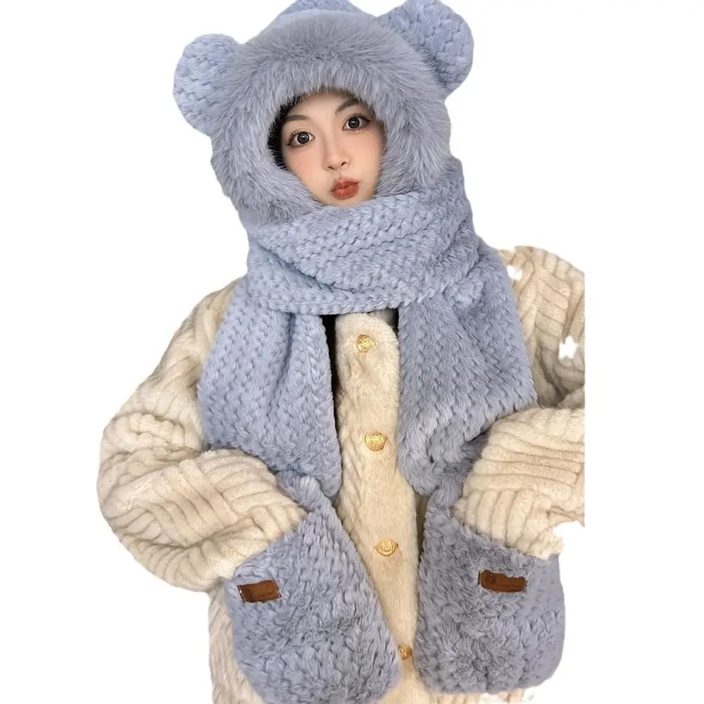 

Versatile Ear Protection Warm Hats Windproof Warmth Scarf Glove One Piece Hats Thickening Warm Protective Hat Winter