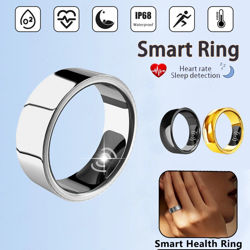 

SR200 Gold Smart Ring Heart Rate Blood Pressure Blood Oxygen Temperature Sleep Calories Multilingual Fitness Tracker Health Ring