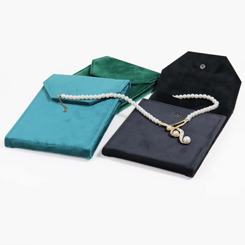 Button Pearl Necklace Package Velvet Cloth Evening Chain Pendant Storage Bag Sweater Chain Jewelry Box Wholesale