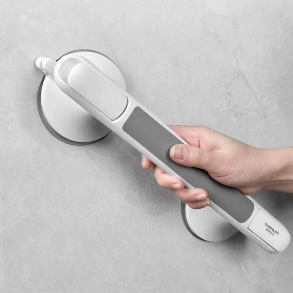 White Ultra Grip Shower Handle Armrest High Load-bearing Barrier-free Handrail Suction Cups Non-slip Grab Bars Elderly/Children