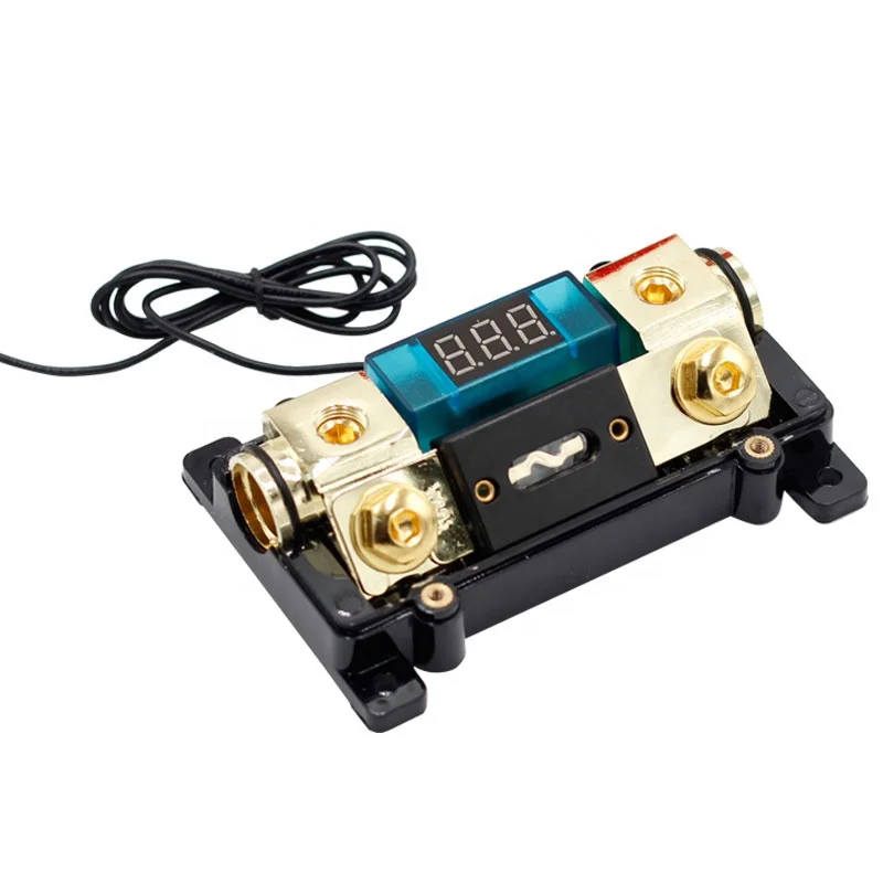 0/2/4 AWG Gauge Car Stereo Audio LED Display Digital Voltage 100 Amp Inline ANL Fuse Holder