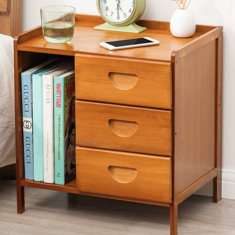 

Bamboo Bedside Tables with Open Storage Compartments Modern Side Table Easy To Assemble End Table for Bedroom